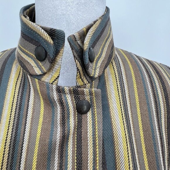 Akris Punto Womens Jacket Blazer Sz 10 Wool Snap Button Up Striped Multicolor - Picture 5 of 16